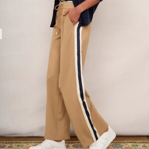 Wyse London Penny Ponte Wide Leg Trouser - Tan